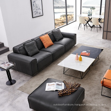 Italian minimalist living room 7 seater leather sofas